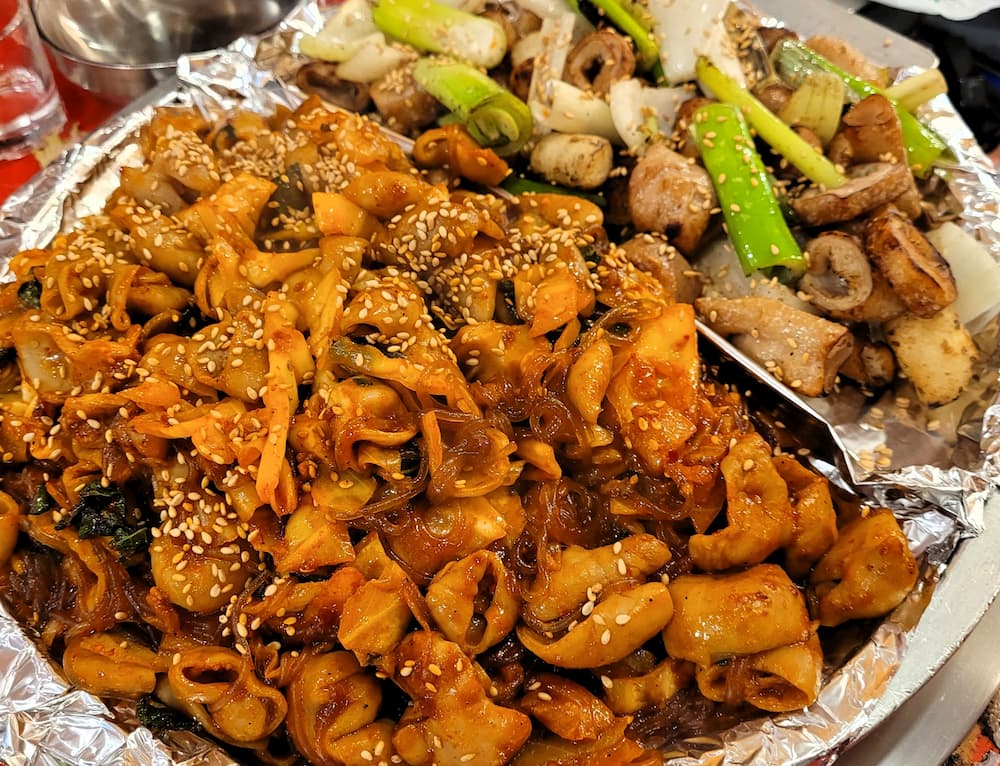 구리전통시장 삼촌네 곱창 부추막창과 야채곱창