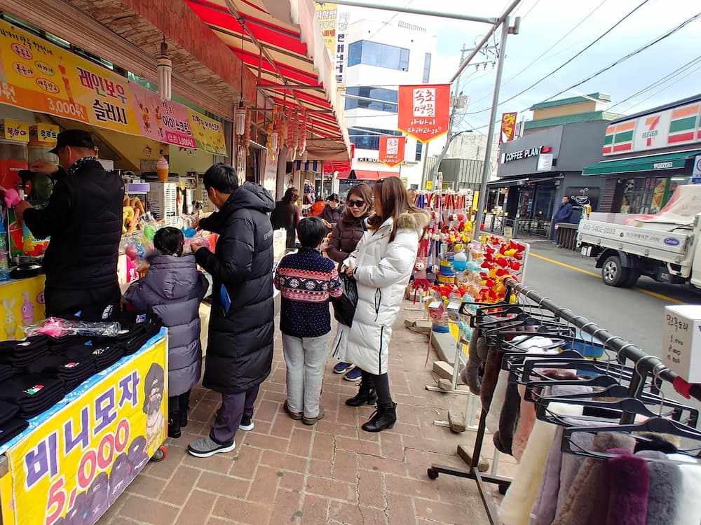 갯배에서 내린 후 속초중앙시장 이동 동선