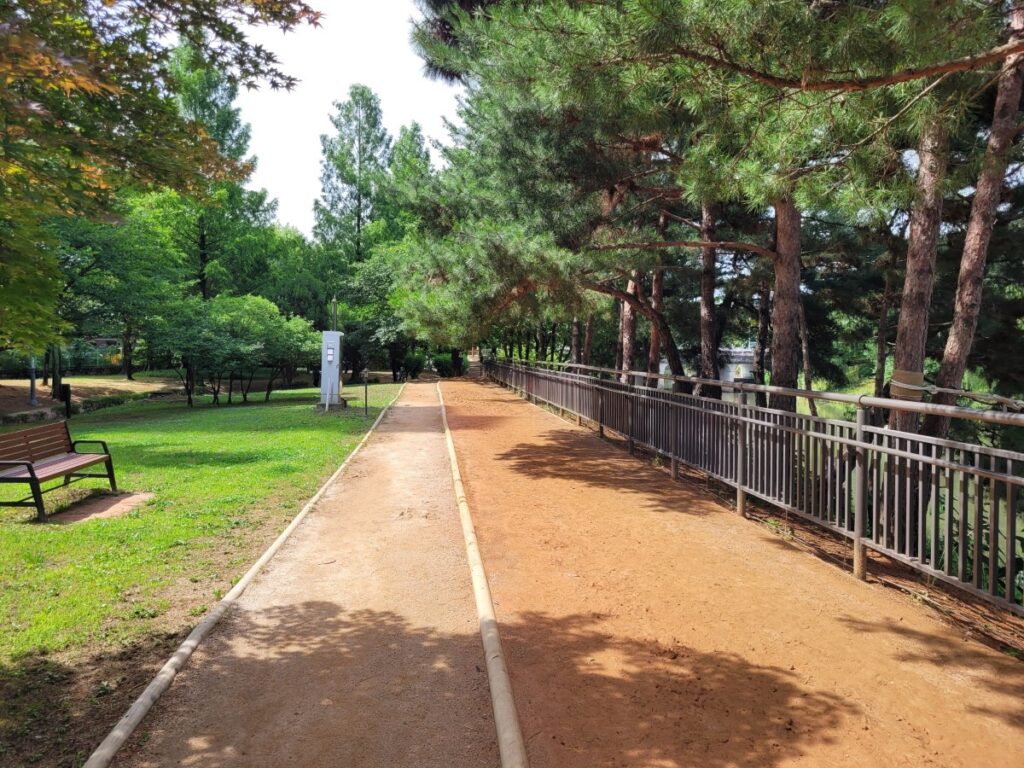 장자호수공원 호수 옆으로 길게 이어진 산책길